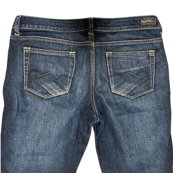 American Rag Cie Low Rise Straight Cut Dark Wash Jeans size 9R 28.5” Inseam - Picture 4 of 8